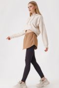 1888 Sweatshirt Ve Kazak Altı Gömlek Etek - Camel resmi